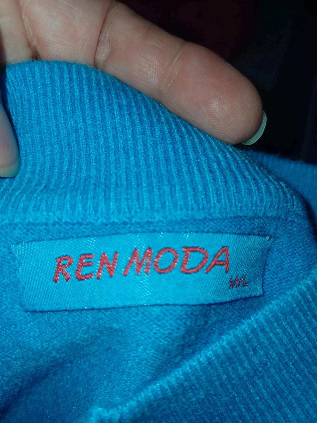 Blue sweater with rhinestone collar by REN MODA size 38/40 – photo 7